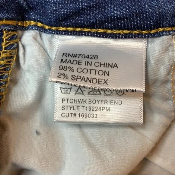 Tru Luxe Jeans Distressed Patchwork Boyfriend Size 6 NWT - Picture 10 of 14